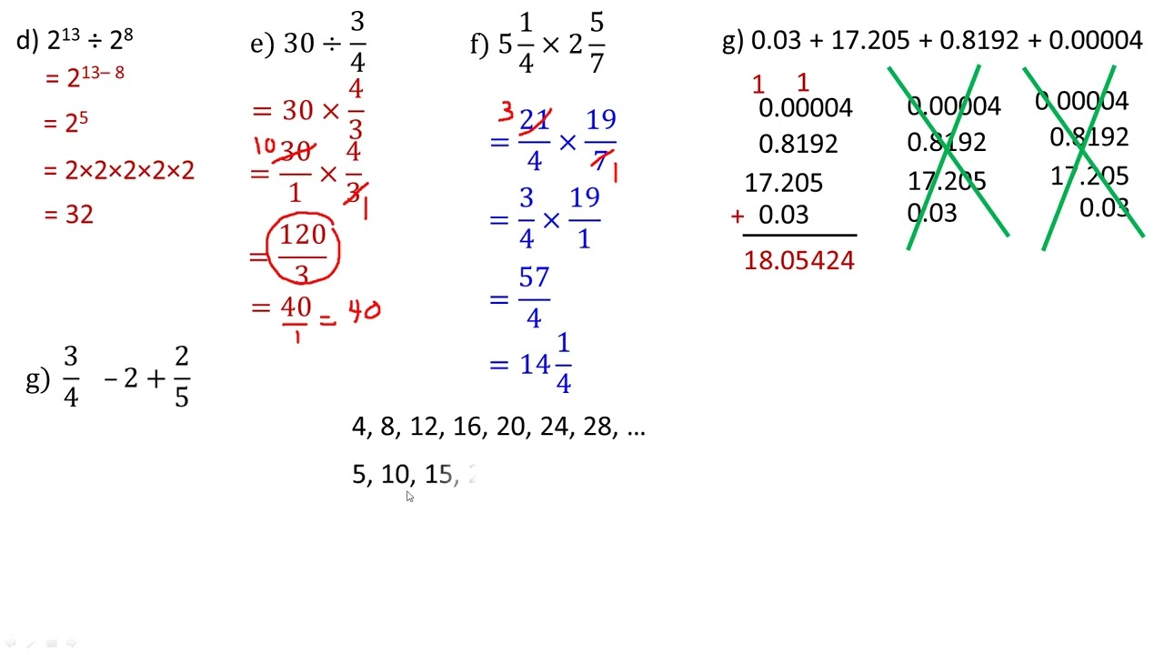 Number Sense Topics for the EQAO Math Proficiency Test