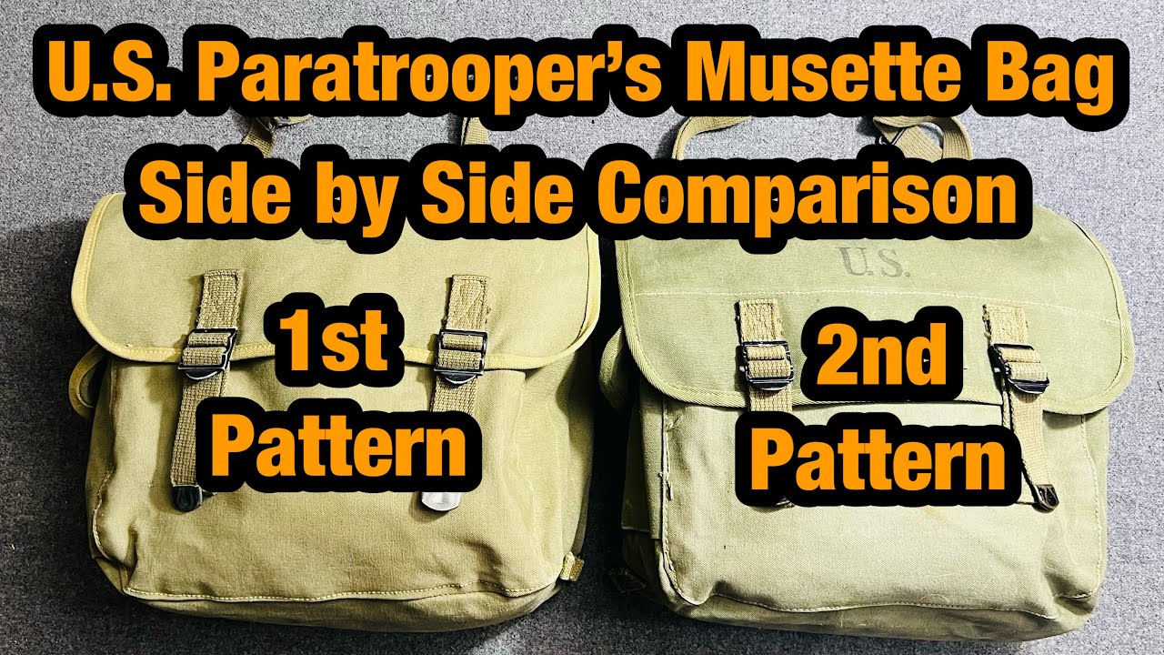 U.S.Paratrooper’s Musette Bags 1st And 2nd Pattern Side by Side