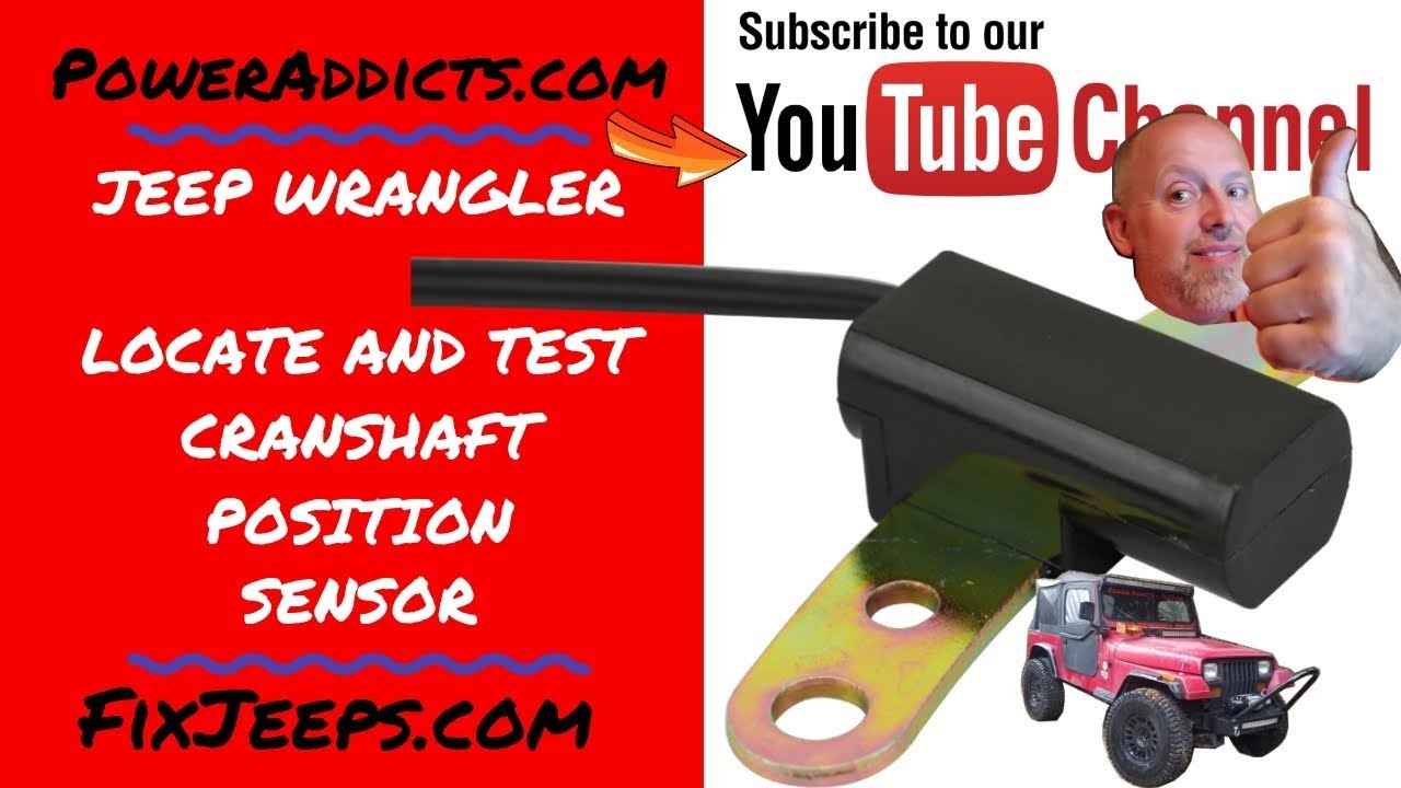 Jeep Wrangler - Crank Shaft Position Sensor - locate and test #poweraddictscrew #jeepwrangleryj