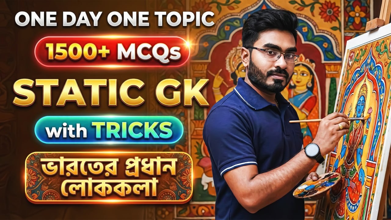 GK Class 2026 ! 1500+ MCQs Series ! Topic - ভারতের লোককলা ! By Ankur Sir ! GK Class in Bengali