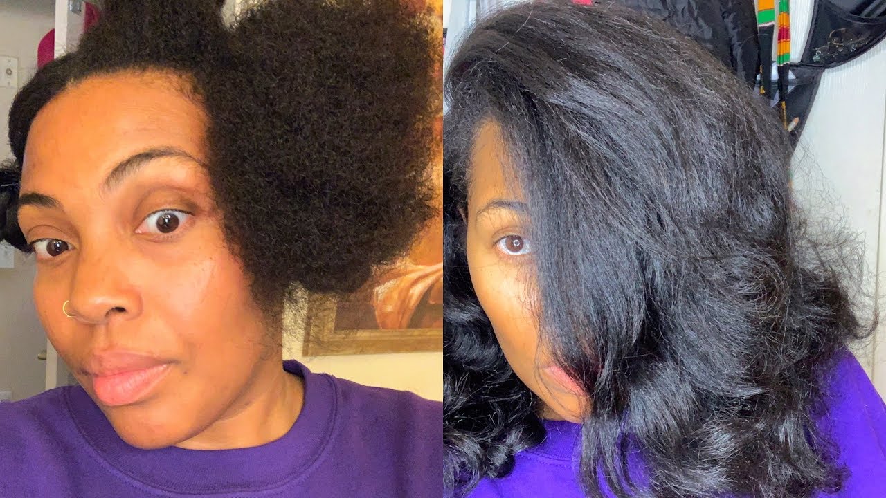 Shrinkage is Real| Straightening My Natural Hair After 10 months. 😱