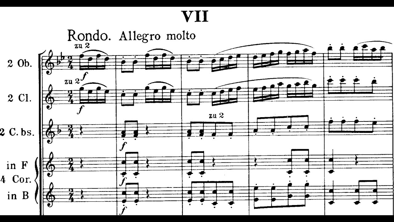 Mozart, Finale Molto allegro from Serenade No 10 for 13 Winds in B-flat major (Gran Partita K. 361).