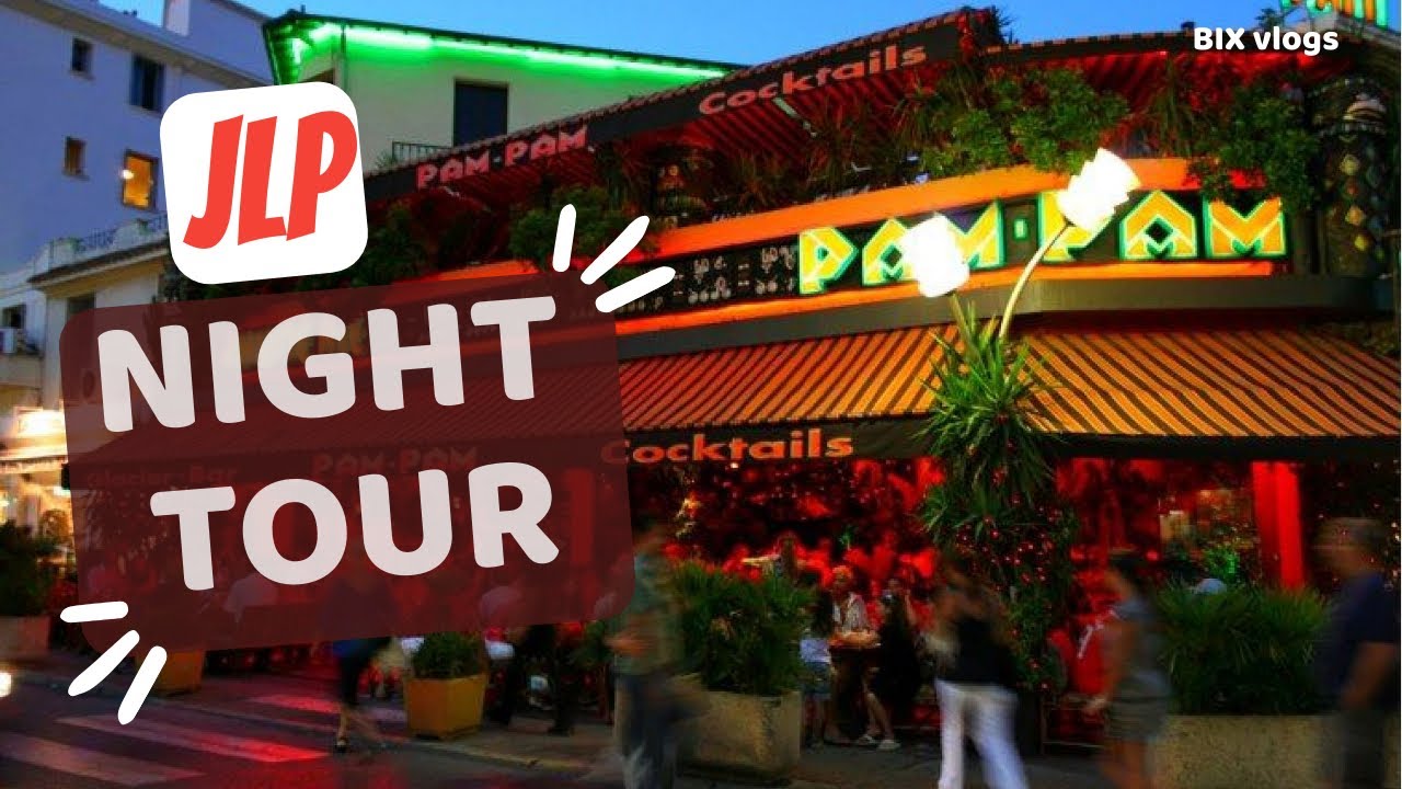 Juan Les Pins evening walk Tour 🇫🇷 Nightlife in the French Riviera 💃 PAM PAM Le Crystal Antibes