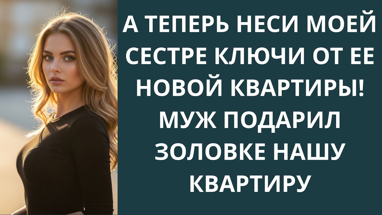 А теперь неси моей сестре ключи от ее новой квартиры! Муж подарил золовке нашу квартиру