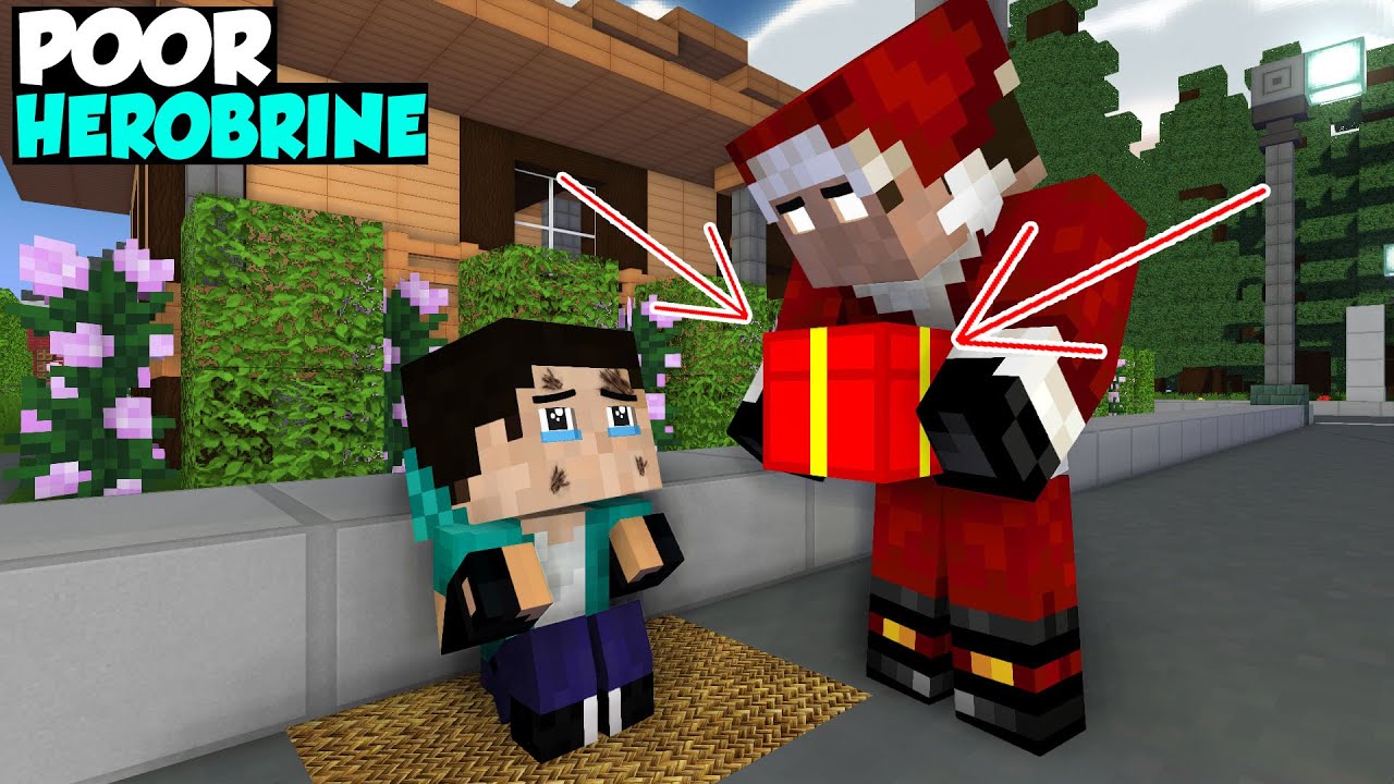 БЕДНЫЙ ХЕРОБРИН ПОЛУЧИЛ ПОДАРОК ​​- MINECRAFT ANIMATION MONSTER SCHOOL | GIANZCRAFT