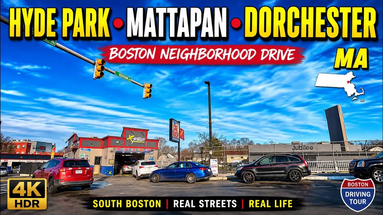 Hyde Park - Mattapan - Dorchester MA | 4K Neighborhood Drive - 2/7/25