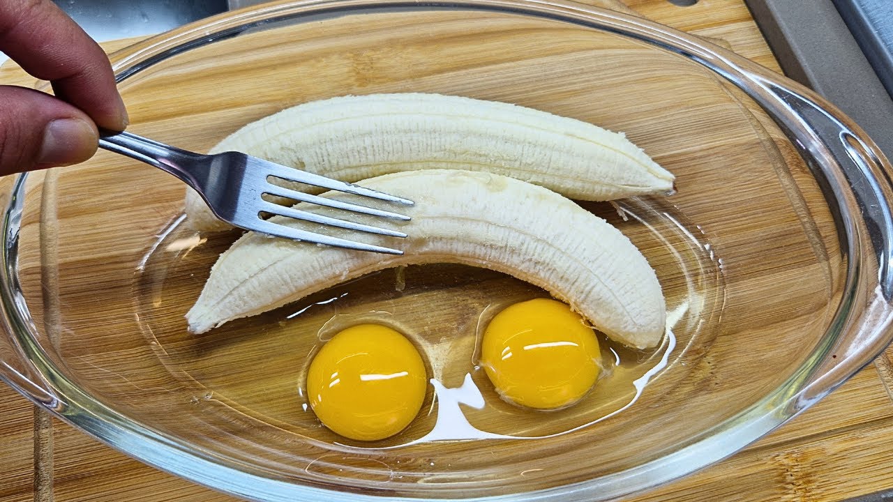 Basta 2 Ovos e 2 Bananas! A Receita que est&aacute; fazendo sucesso na internet 🍌🥚