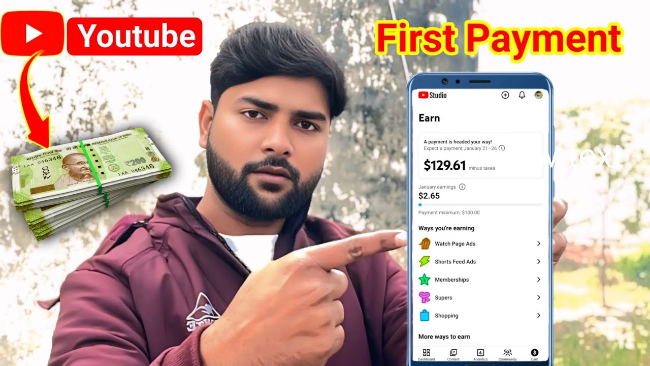 YouTube First Payment 2026 🔥 | Meri Pehli YouTube Income | my first payment from youtube