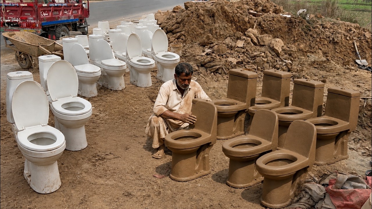 Amazing Process of Making Clay Toilet Bowls in Pakistan | Toilet Bowl Manufacturing Process
