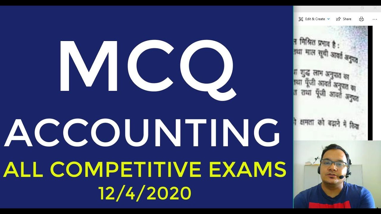 MCQ ACCOUNTING FOR COMPETITIVE EXAMS 12 April 2020