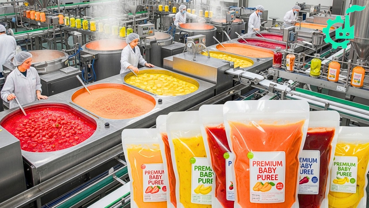 COMO se FABRICA la COMPOTA de FRUTAS para niños en una MEGA FABRICA