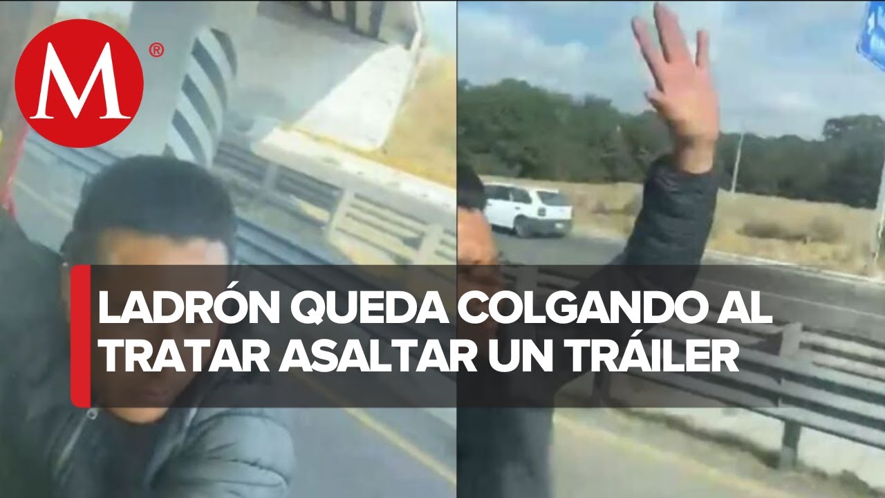 Presunto asaltante colgado de tráiler en la Córdoba-Puebla causa movilización de autoridades