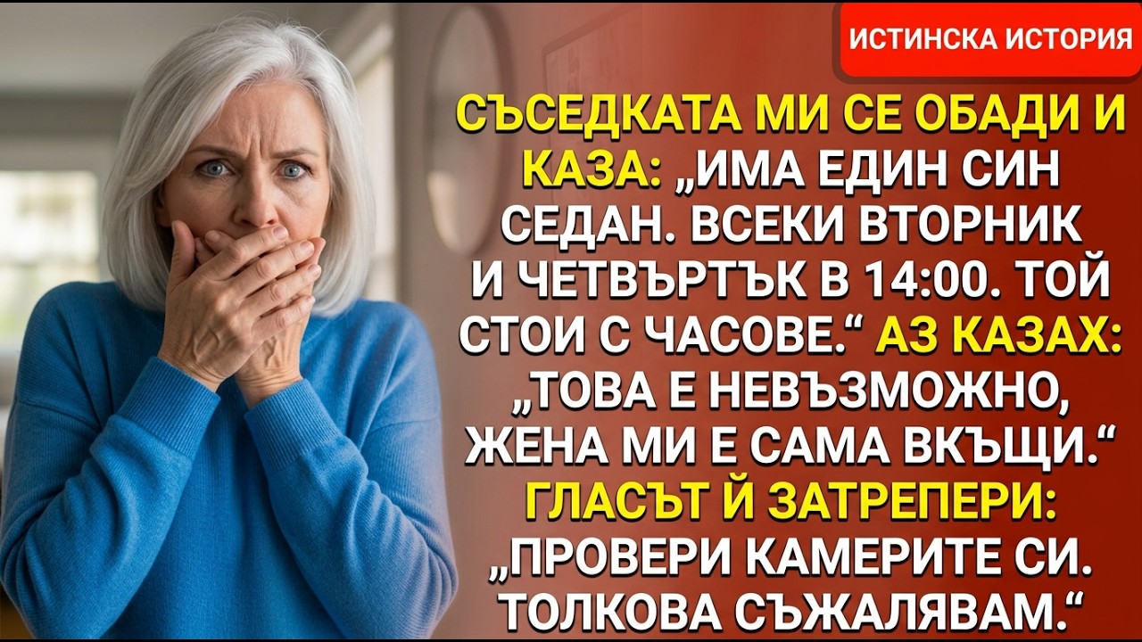 Съседът ми каза: „Провери камерите си в 14:00 всеки вторник.“Това,което видях,ме накара да действам…