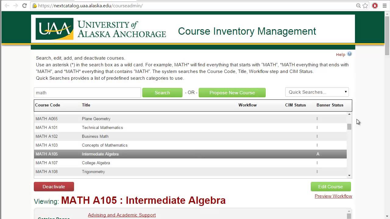UAA CIM Training: Accessing Course Proposals