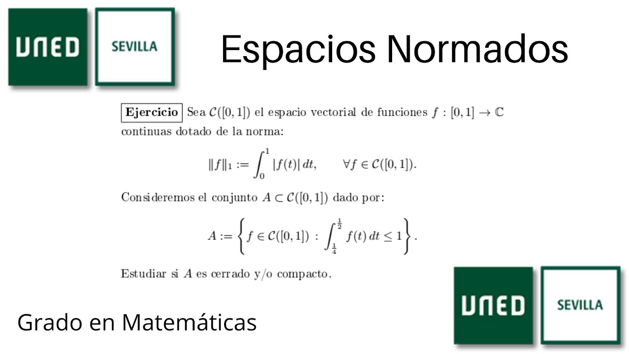 Estudio de cerrados y compactos sobre funciones continuas | Espacios Normados | UNED