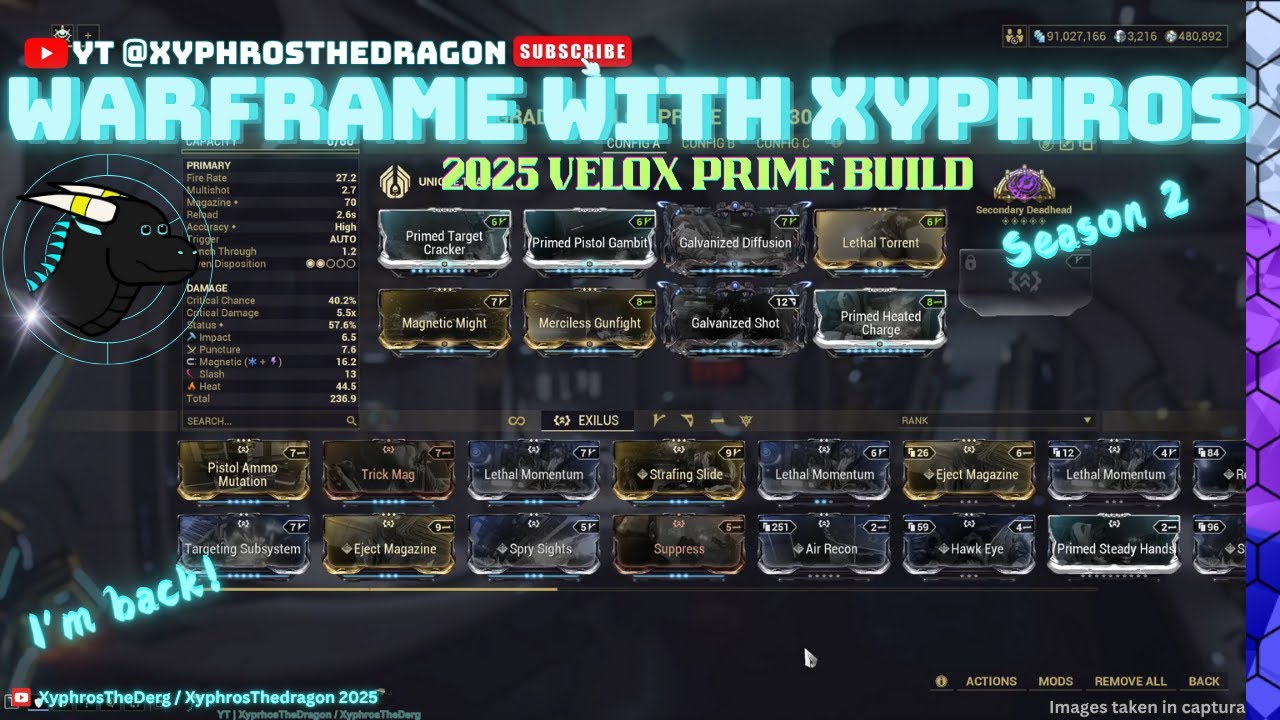 A Pretty fun build Velox Prime build Warframe with XyphrosTheDragon Season 2