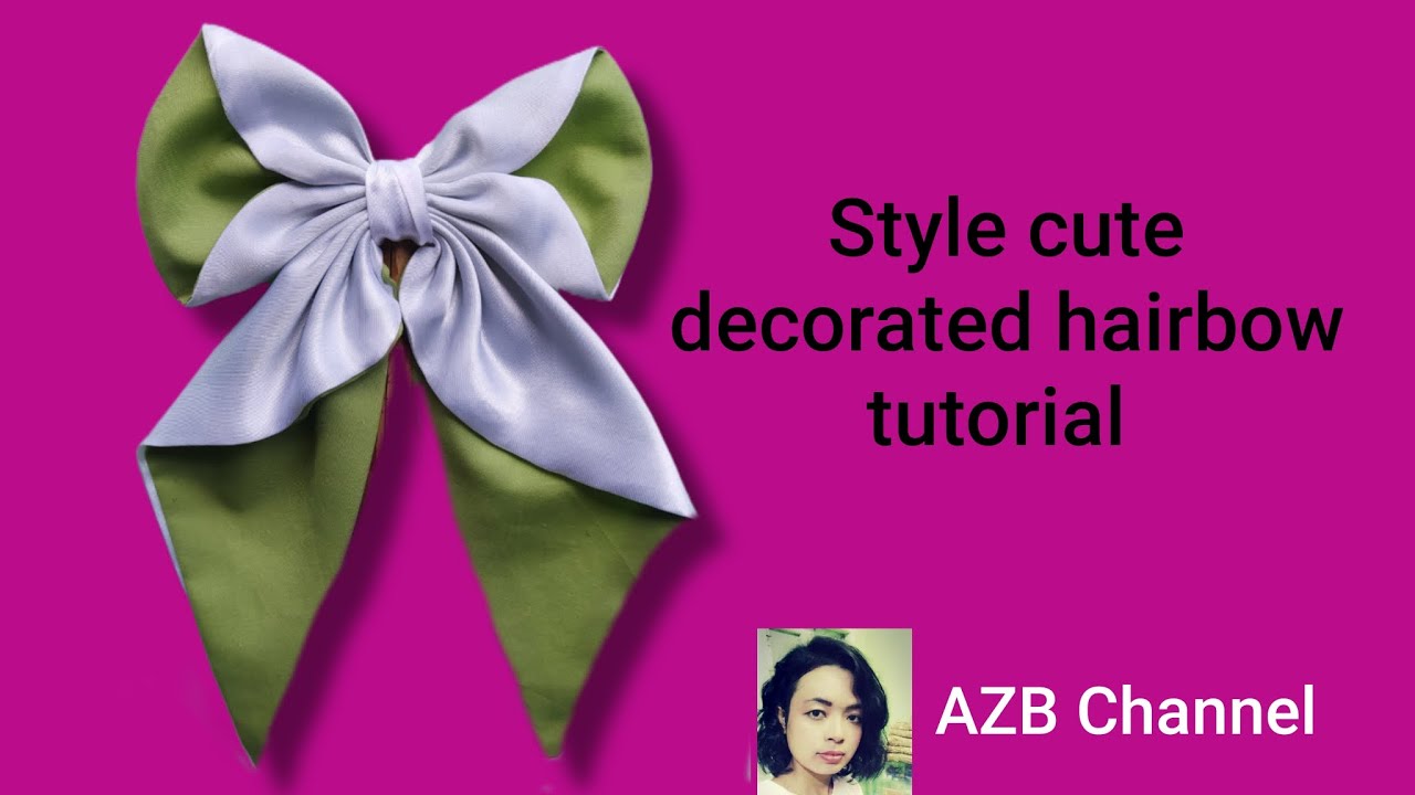Long tail hairbow tutorial. STYLE CUTE DECORATED HAIRBOW TUTORIAL.#azbchannel