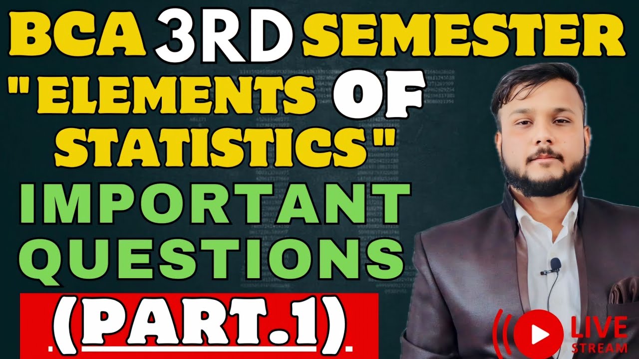 Important Question For Exam Part.1 | BCA 3rd Semester | Elements Of Statistics | CCS University
