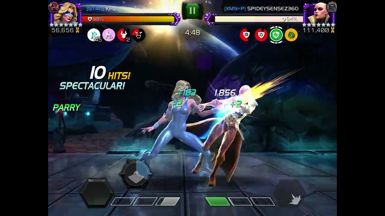 Dazzler vs Cassandra Nova Node 16 Special Burst Tranquilize/Blood in the Water AW S64 Mcoc