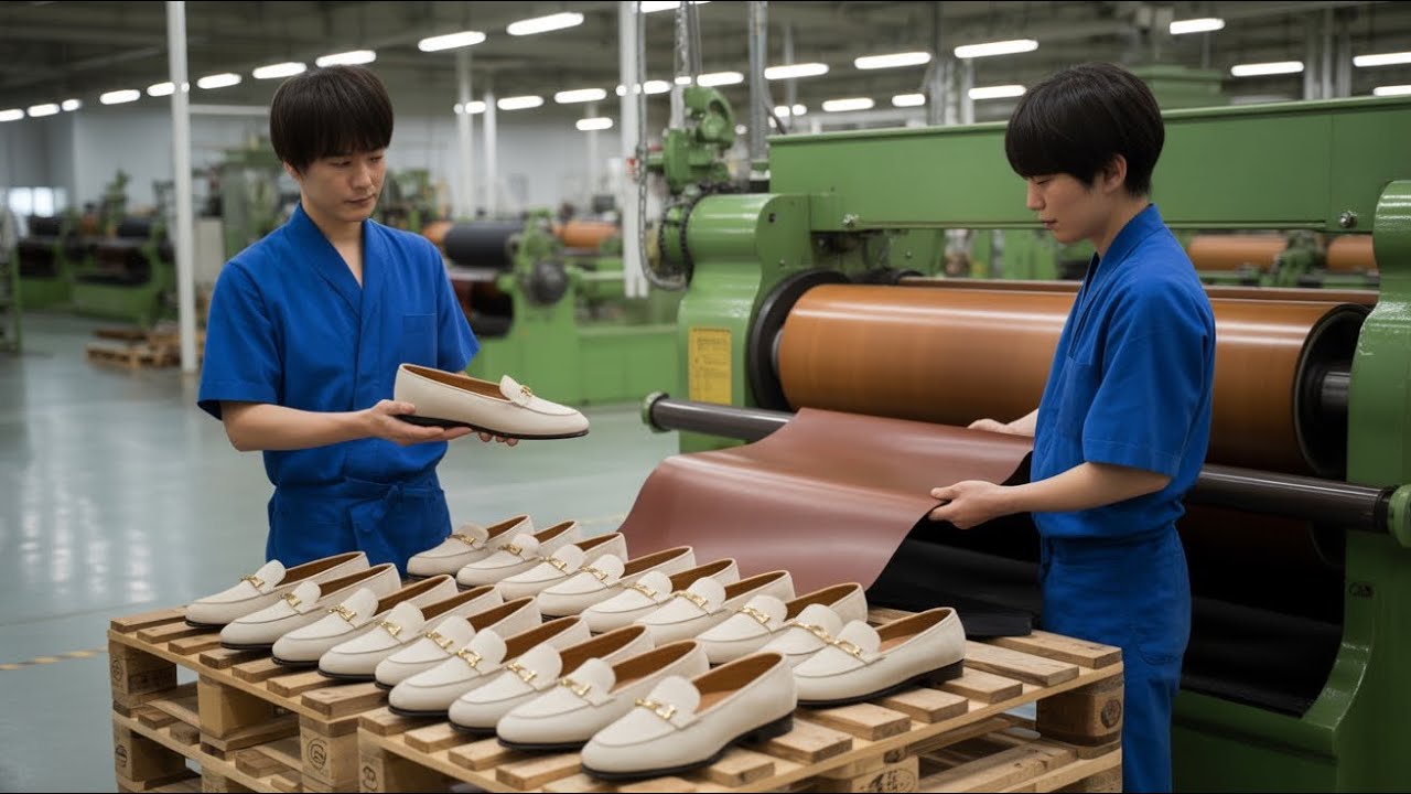 Inside the leather factory: Satisfying Leather Shoe Making | Loafers Build