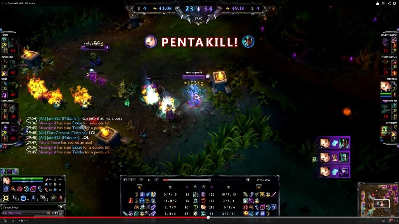 Lux Pentakill With Ultimate
