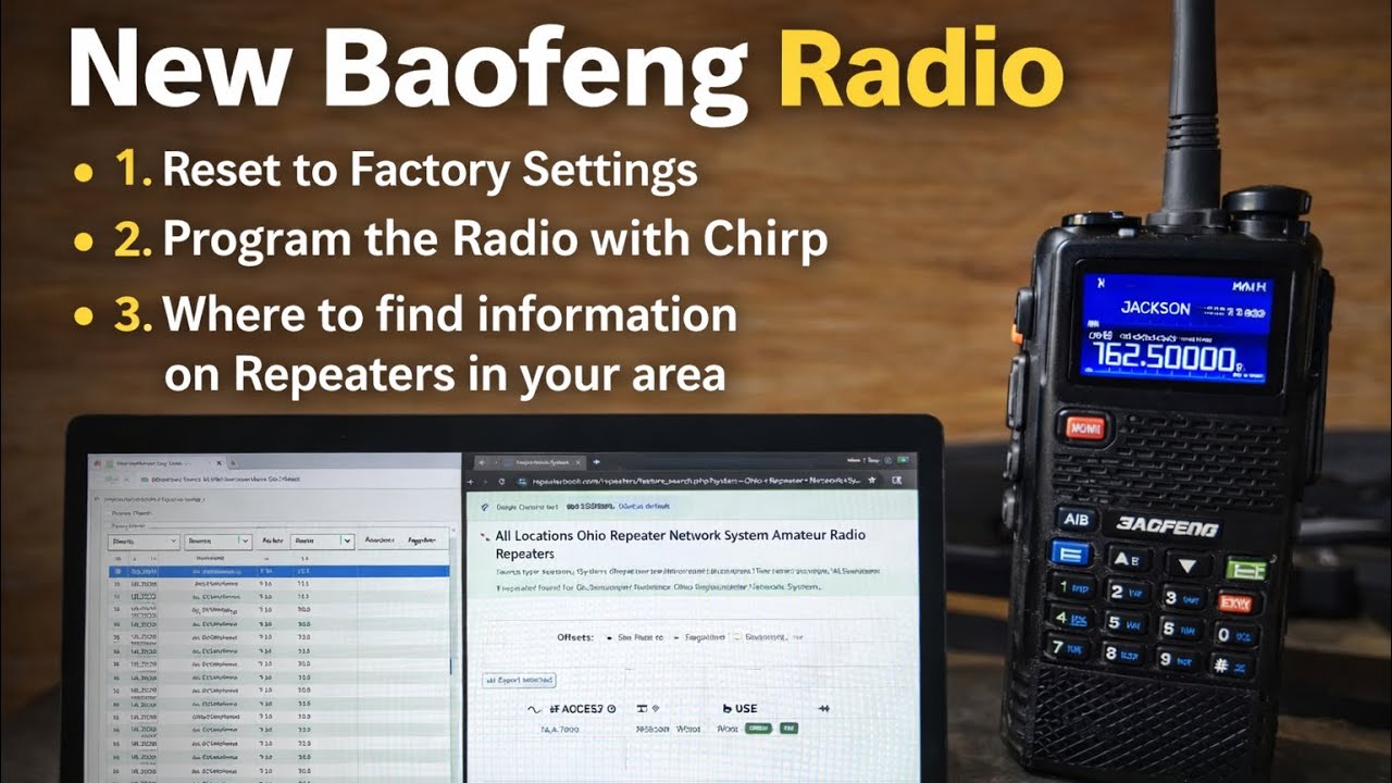 Baofeng Radio Beginner Guide | Reset, Program & Local Repeaters