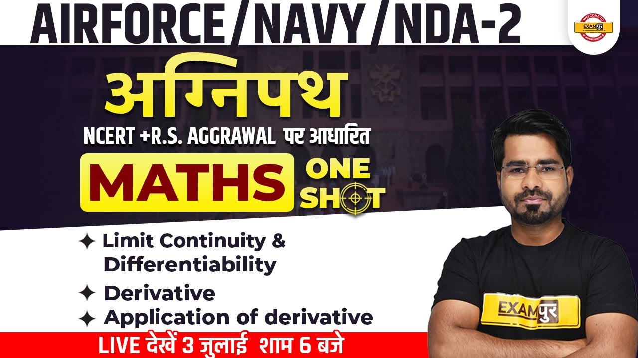 Agnipath NDA/Navy/Airforce Maths | Limit Continuity & Differentiability | Agniveer Maths Marathon