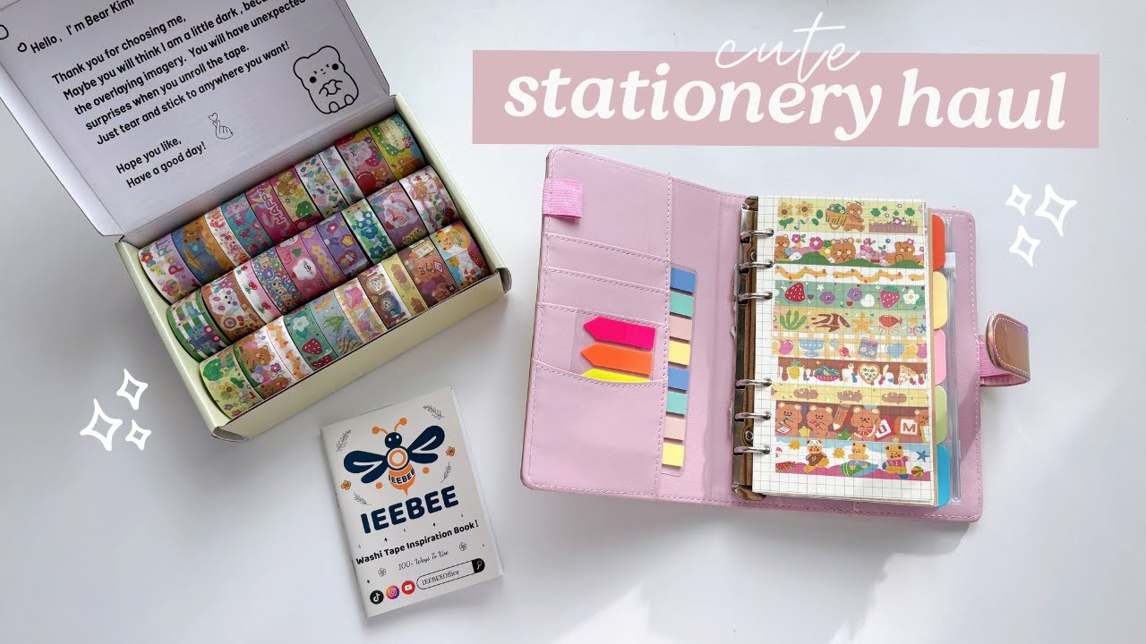 stationery haul from @IeebeeOffice 💭 30 washi tapes and ring binder journal + washi tape swatches 🧋
