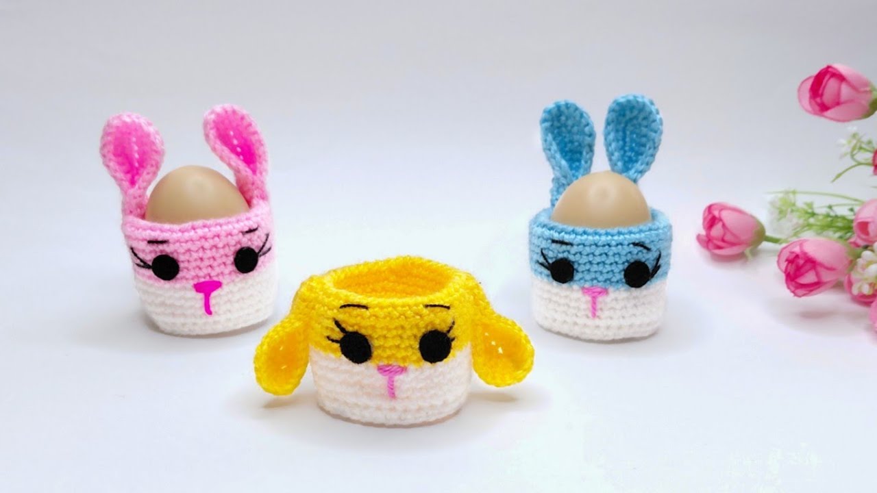 ✨️ Зайка крючком для Пасхи ✨️ Подставка для яйца амигуруми #crochet #amigurumi