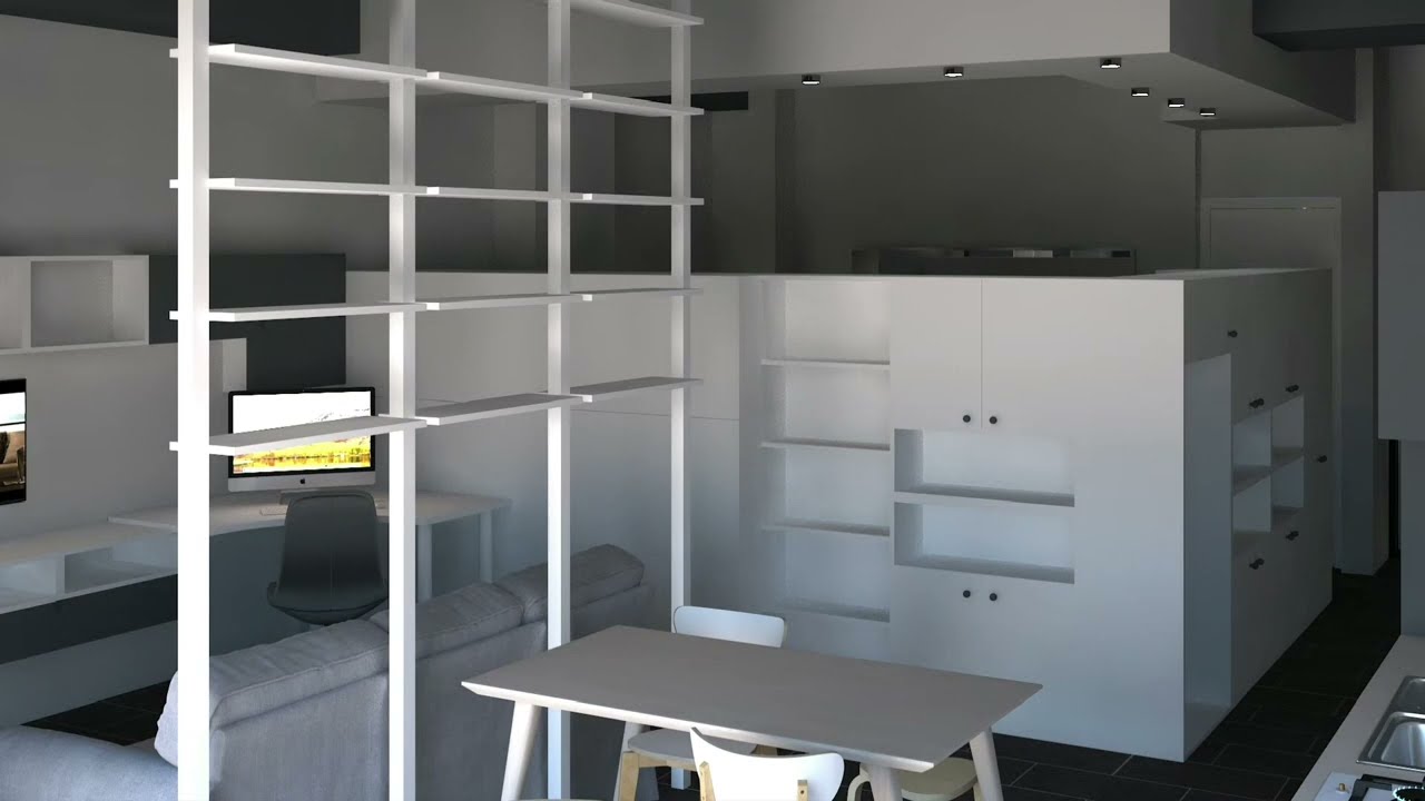 Rendering per il Design degli interni di un Loft a Palermo.