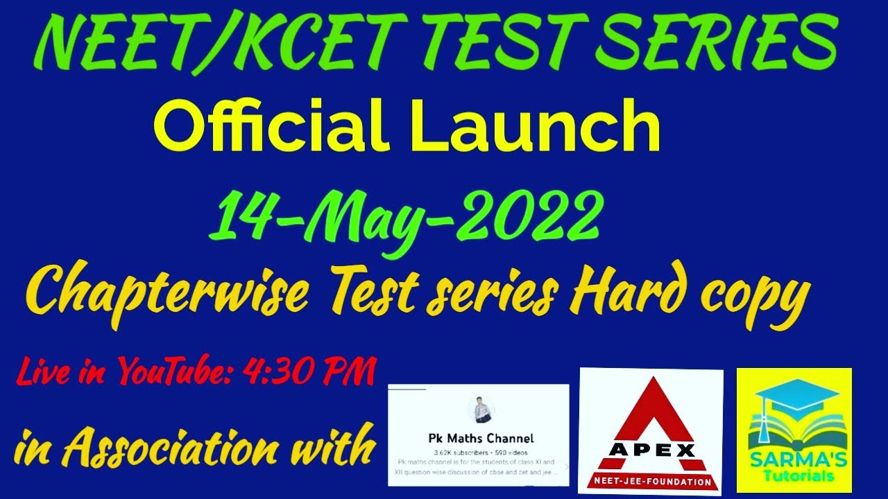 NEET/KCET TEST SERIES LAUNCH
