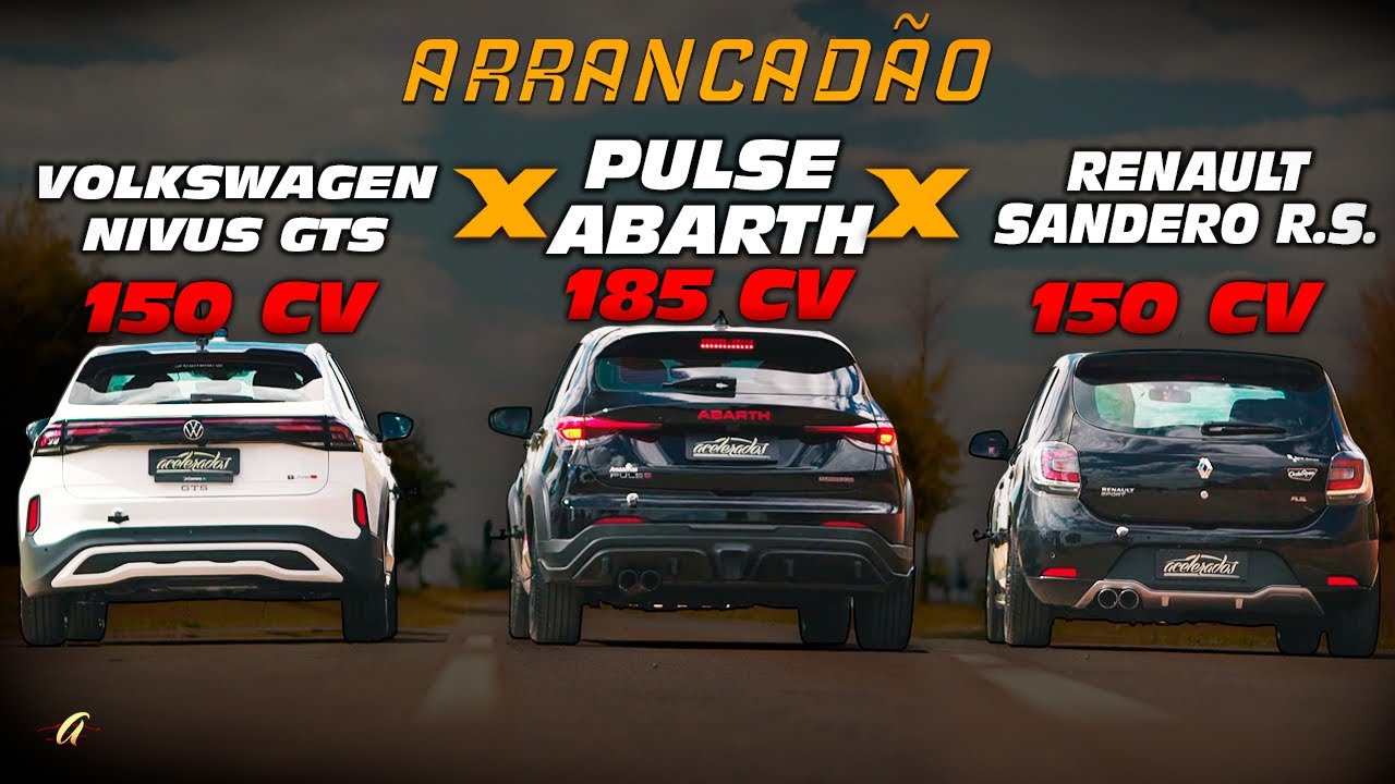 NIVUS GTS x PULSE ABARTH x SANDERO R.S NA ARRANCADA! Qual esportivo do povo é mais rápido?
