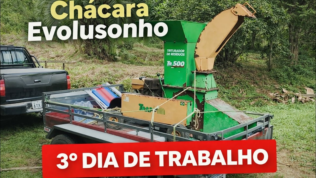 3° dia de trabalho na chácara abandonada... Hoje o Podrão mostrou sua força 🔥