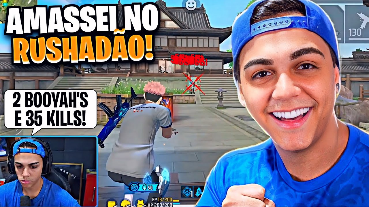 FREITAS FOI RUSHADÃO E FEZ 2 BOOYAH'S E 35 KILLS JOGANDO UM ABSURDO NO FREE FIRE! React