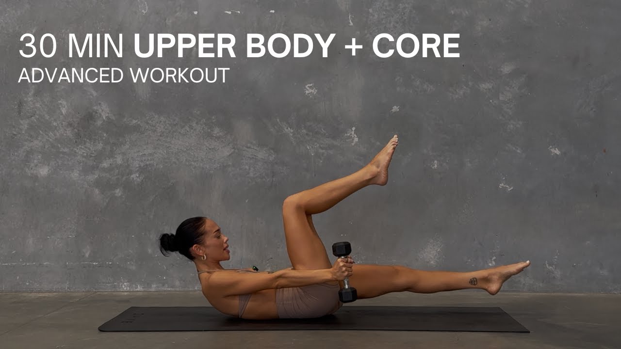 30 MIN UPPER BODY + CORE WORKOUT | ADVANCED | home workout with weights 