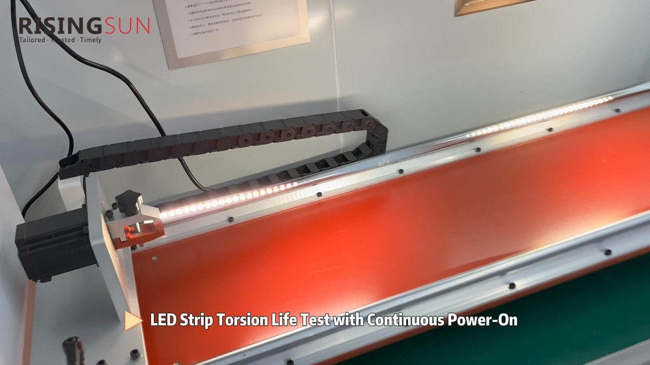 LED Flexible Strip Torsion Fatigue Life Test | Continuous Power-On Aging Reliability Inspection
