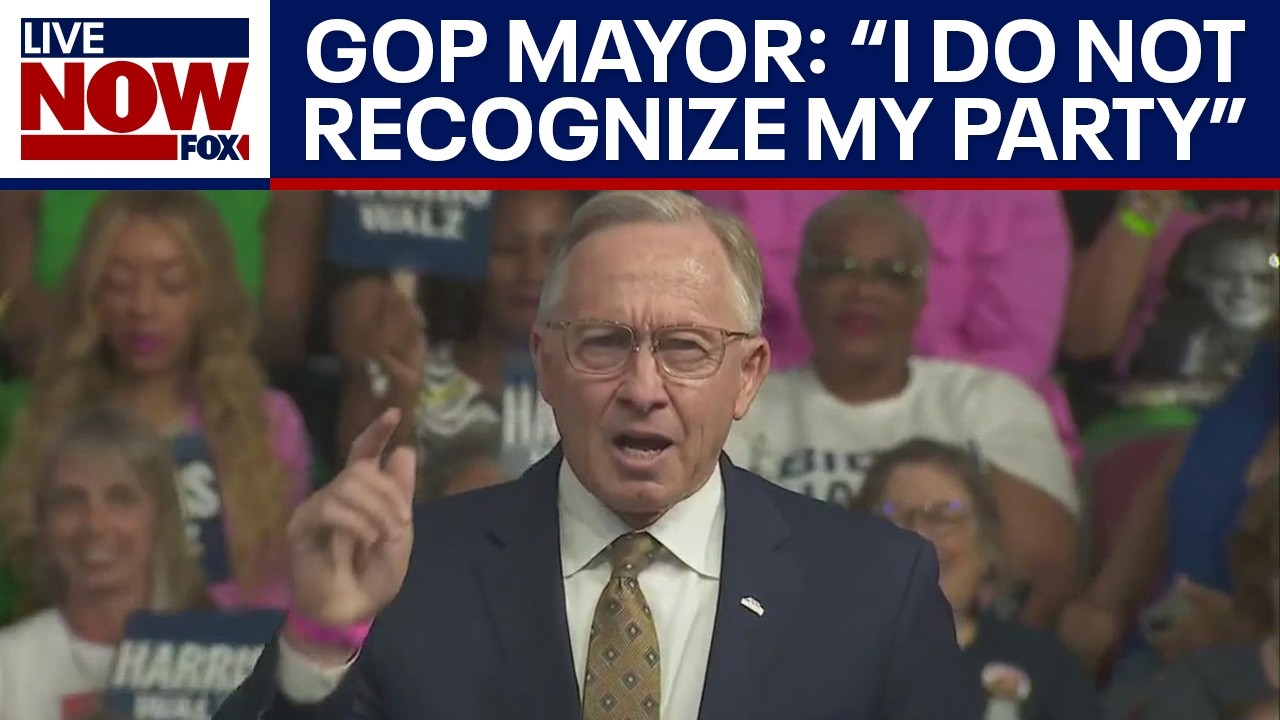Republican mayor bashes GOP, Donald Trump while speaking at Harris, Walz rally | LiveNOW from FOX