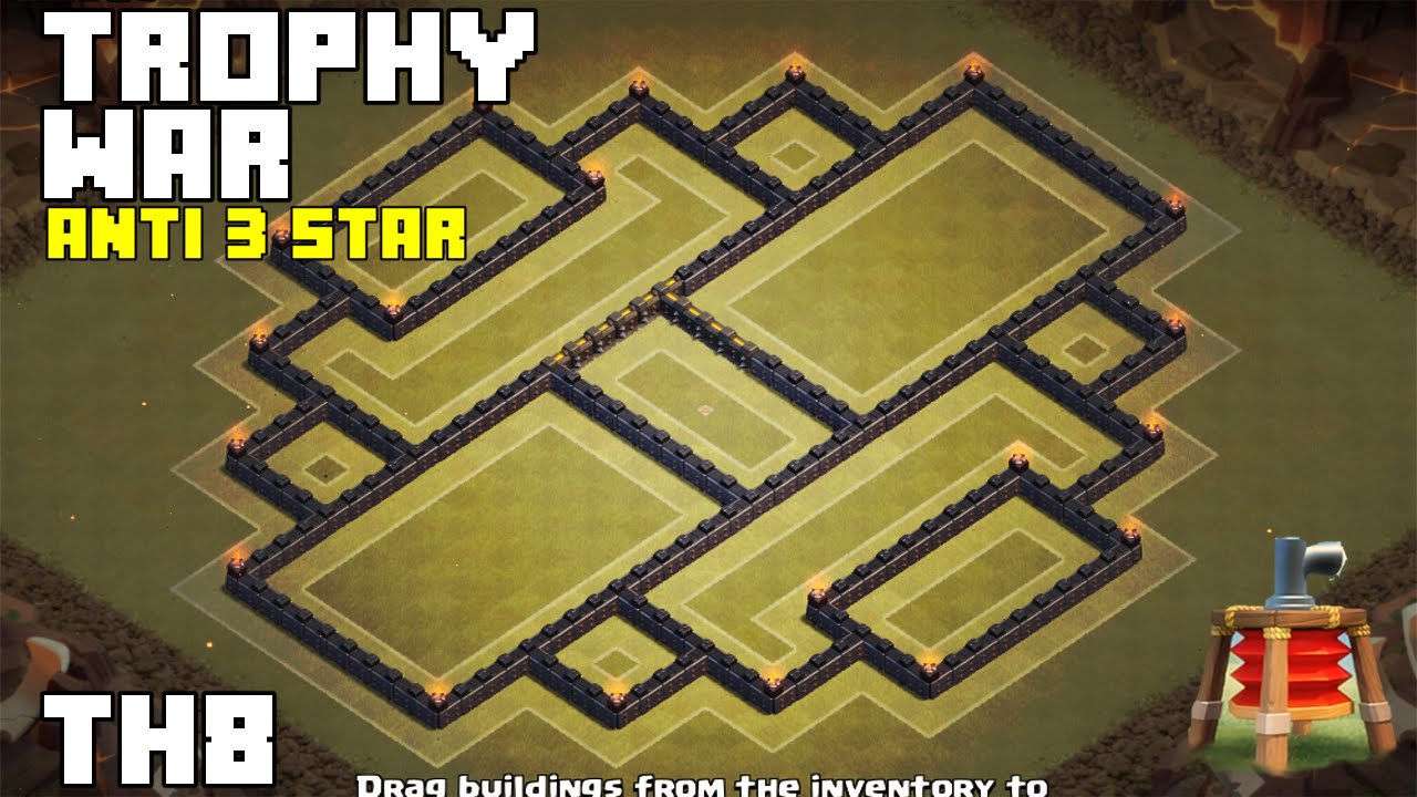 Clash Of Clans - BEST TH8 WAR BASE 2015! ANTI 3 STAR! [Catacombs!]