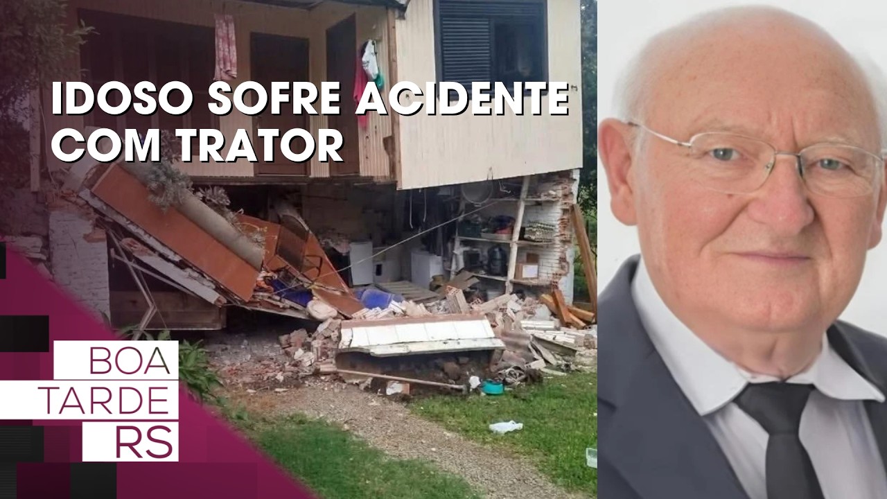 Idoso sofre acidente com trator