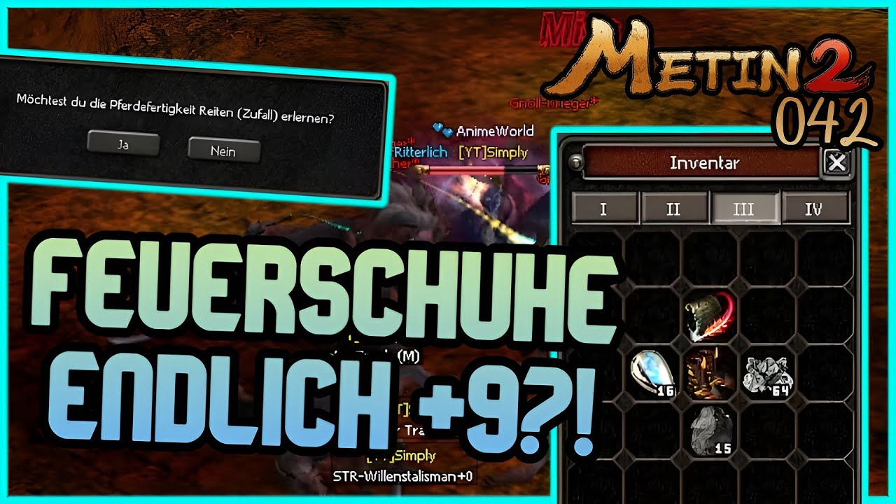 Metin2 DE 🦁 Tigerghost [ #042 ] 🦁 Goldenes Pferdebuch & Feuerschuhe+9?!