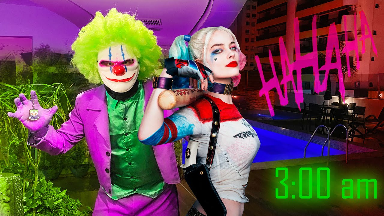 ★ DEIXAMOS A ARLEQUINA PARA O CORINGA NA PISCINA AS 3 HORAS DA MANHÃ ★ O DESAFIO DO #CORINGA 4