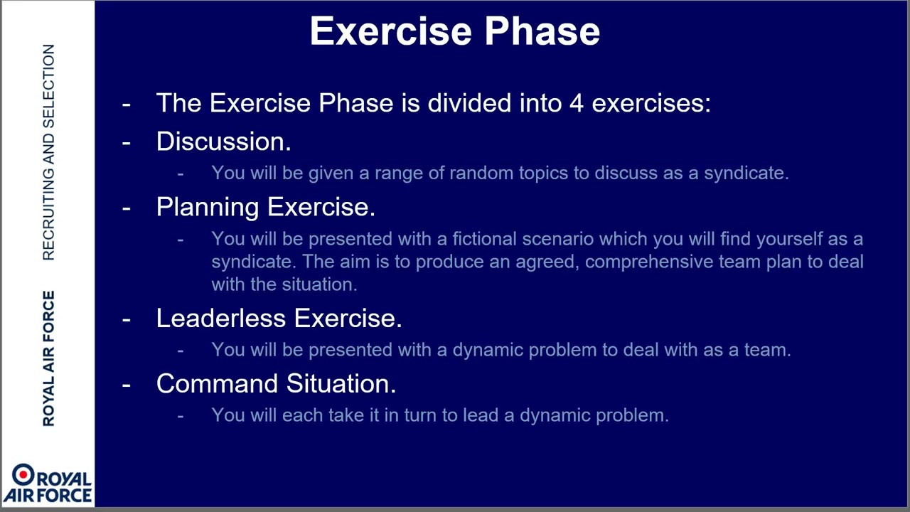 The selection process at the RAF's Officers and Aircrew Selection Centre (OASC)