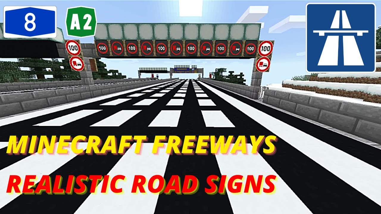 Minecraft Freeways! A8-A2, Server Our Nations with ROAD SIGN MOD (PC VERSION)
