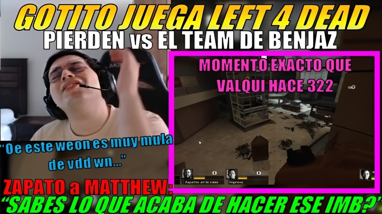 🤣MATTHEW juega LEFT4D vs TEAM BENJAS | NO puede CREER que su TEAM sean tan MULAS 🤣