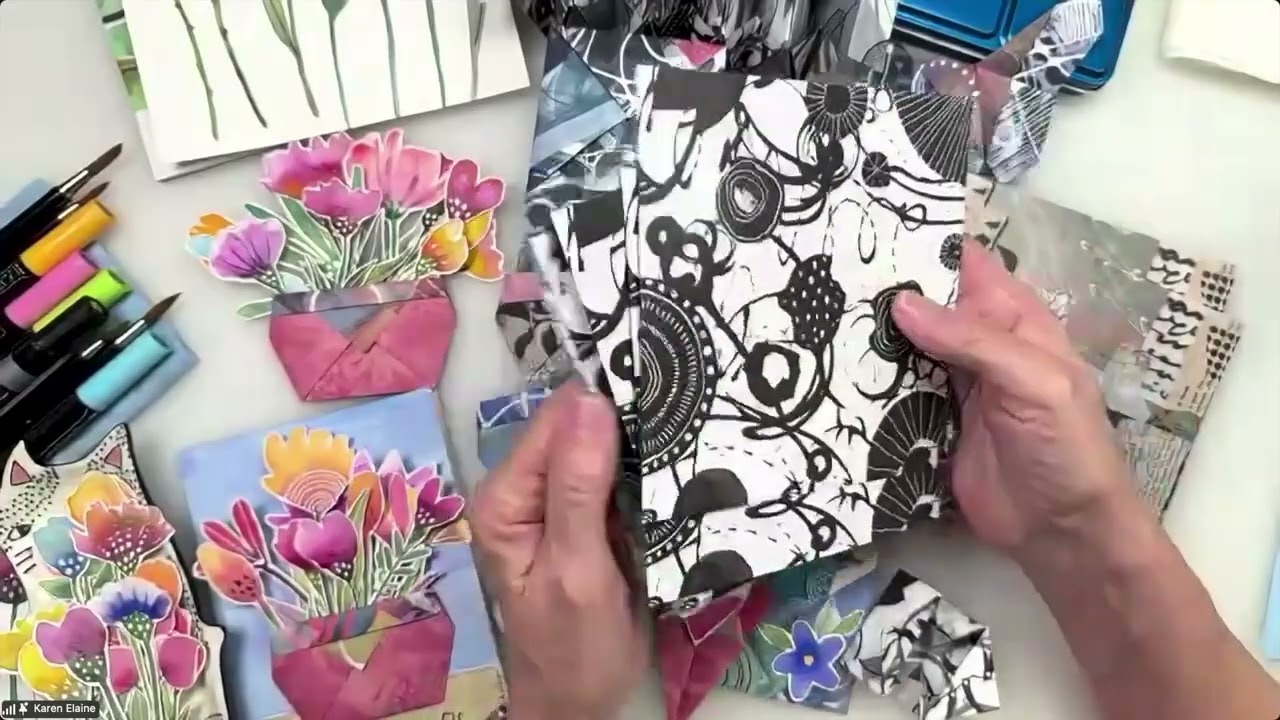 Flip through Monochrome Marks Double Sided Origami Paper!