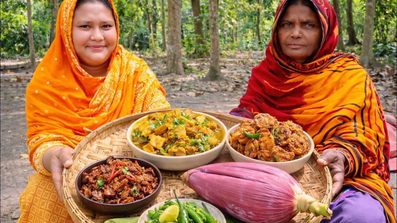 আজকে কিভাবে কলার মোচা পরিষ্কার করলাম সাথে গ্রামীণ পদ্ধতিতে রান্না করলাম!