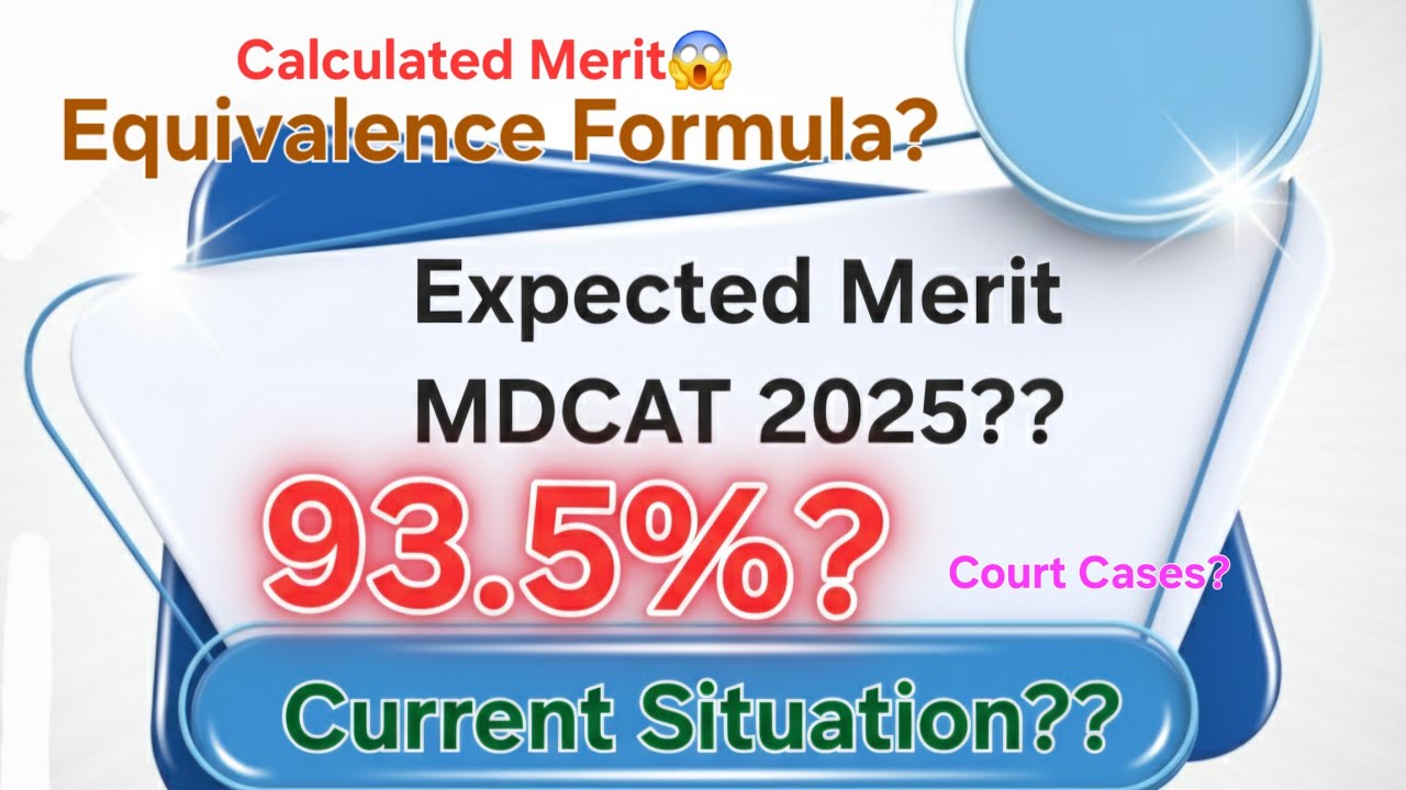 MDCAT cut-off Merit 2025 | Equivalence Formula or Relative Marking? | Calculated Merit !