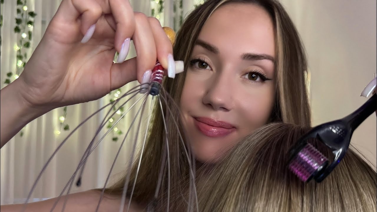 SOOTHING HAIR BRUSHING ASMR💙✨АСМР МАССАЖ ГОЛОВЫ😴