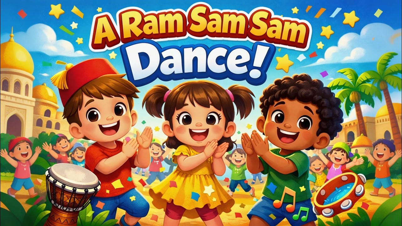A Ram Sam Sam |  Dance!  Fun Kids Song with Actions | Clap & Move Nursery Rhyme