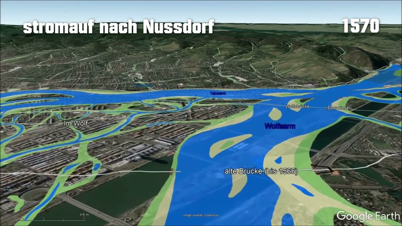 Donau im Wandel der Zeit: B2 - Handelsweg Donau - Schiffe stromauf (Treideln)